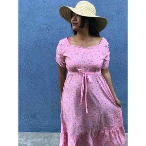 NWT vintage style pink dress ruffle fits SML